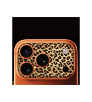 iPhone 17 Pro Tam Kaplayan Kamera Çerçeve Koruyucu Desenli Baskılı - YALDIZLI LEOPAR
