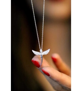 925 Ayar Zirkon Taşlı Peri Model Hayalet Kolye