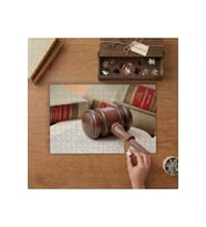 Adalet Sembolleri - Hakim Tokmağı Tasarımı 240 parça Ahşap Puzzle Ahşap Kutuda MP03521