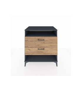 Kronos Şifonyer Tek Raflı 2 Çekmeceli 88x59x96 Antrasit-Çam