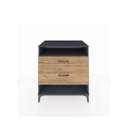 Kronos Şifonyer Tek Raflı 2 Çekmeceli 88x59x96 Antrasit-Çam