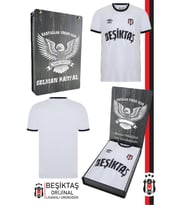 Beşiktaş Orijinal Lisanslı Nostalji Beyaz Çocuk Forma Kişiye Özel Hediyelik Ahşap Ku