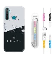 Realme 5i 5 Pro 6i 7 Pro 8 Kılıf Kablo Koruma Spiral Silikon Life and Death 1339