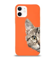 Apple iPhone 12 Mini Uyumlu Lansman Kılıf Catface Tasarımlı Altı Kapalı İçi Kadife Kaplı  Kapak (Şeffaf)