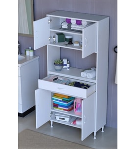 Eliusta Artex  85 cm Yüksek Organizasyonlu Boy Dolabı 85x173x32,5 cm Beyaz Banyo/Mutfak Dolabı