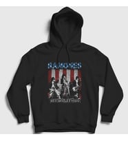 Presmono Unisex Siyah Go Ramones Kapüşonlu Sweatshirt 169670tt