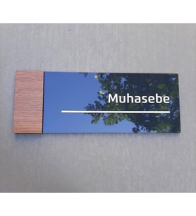 Wooden Serisi Muhasebe Kapı İsimliği
