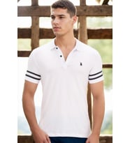T8585 DEWBERRY ERKEK T-SHIRT-DÜZ BEYAZ