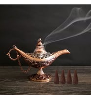 Sihirli Lamba Alaattin Bakır Buhardanlık- Tütsülük - 5 Renk- Küçük Boy (Bakır)