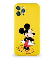 Apple iPhone 11 Pro Soft Premier Kapak Mickey Mouse-D Tasarımlı Silikon Kılıf - Sarı (Şeffaf)