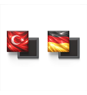 Buzdolap Magnetleri - Almanya Bayrağı ve Türk Bayrağı - 2'li Set Magneti