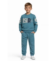 Erkek Çocuk Önü Baskılı Sweatshirt Ve Eşofman Alt Takım BGL-ST05250 (Lacivert)