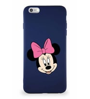 Apple iPhone 6S Plus Soft Premier Kapak Minnie Mouse-C Tasarımlı Silikon Kılıf - Lacivert (Şeffaf)