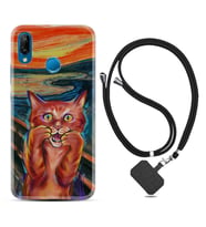 Huawei P20 Lite Mate 10 20 Lite Pro P40 Lite KılıfBoyun Askılı Silikon Tablo Cat 1788