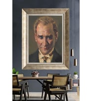 Gümüş Çerçeveli Atatürk Tablo za239