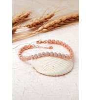 4 mm Elmas Montürlü 925 Ayar Gümüş Bileklik (Rose)