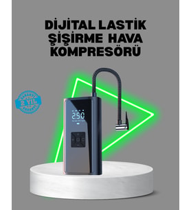 80W Kablosuz Dijital Ekranlı Taşınabilir Lastik Şişirme Pompası