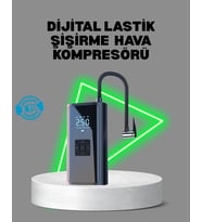 80W Kablosuz Dijital Ekranlı Taşınabilir Lastik Şişirme Pompası