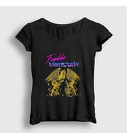 Presmono Kadın Siyah Queen Freddie Mercury T-Shirt 34539tt