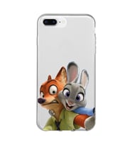Iphone 7 Plus ve 8 Plus Uyumlu Zootropolis Judy & Nick Tasarımlı Şeffaf Telefon Kılıfı