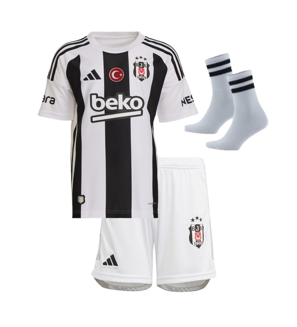 Beşiktaş Ev Sahibi Siyah-Beyaz Çocuk Forması Alt+Üst+Çorap+Bileklik Takım (Anakonda Siyah-Beyaz)