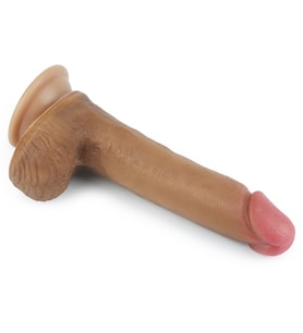 Nature Cock Serisi Özel Çift Katmanlı 20 Cm Realistik Yapay Dildo