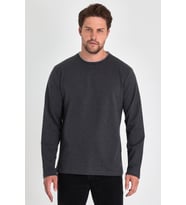 Erkek Antrasit Çift Bisiklet Yaka Standart Rahat Kesim Sweatshirt CMRB68-ANTRASİT