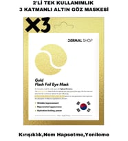 Dermal 3 ADET Tek Kullanımlık 3 Katmanlı Altın Folyo Göz Maskesi X3 Adet
