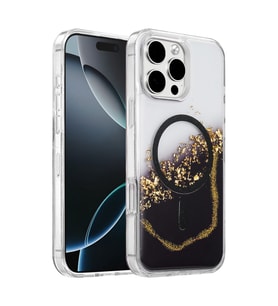 Onegif Apple iPhone 16 Pro Max Lotus Simli Magsafe Kapak - Siyah