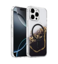 Onegif Apple iPhone 16 Pro Max Lotus Simli Magsafe Kapak - Siyah