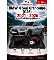 BMW 4 Seri Grancoupe (G26) 2021 - 2026 Araca Özel 3D Bagaj Havuzu