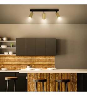 RİOLIGHT MODERN HAREKETLİ MAT GOLD MAT ALTIN BAŞLIK 3XGU10 DUYLU LED SPOT AVİZE(AMPÜL DAHİL)