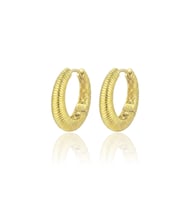925 Ayar Gümüş küpe Üzeri Altın Kaplama Vintage Görünümlü Bombeli Küpe SGTL13197GOLD
