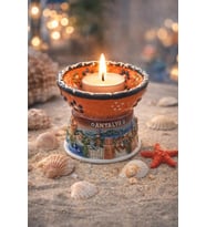Masa Üstü Mum Aksesuarı Seramik Tealight Uyumlu Dekor Ürünü 6,5 cm – Ø 8 cm