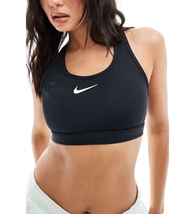 Nike Training Swoosh Medium Support Sports Bra Kadın Spor Sütyen Bra Siyah