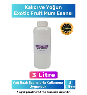 Özel Üretim Kalıcı Yoğun Yağ Bazlı Tüm Ürünlerle Kullanıma Uygun Exotic Fruit Mum Esansı 3 LT
