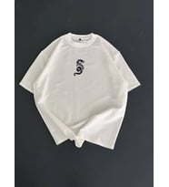 Erkek Ön ve Arka Baskılı T-Shirt Kısa Kol Bisiklet Yaka Regular Fit Tişört - Beyaz
