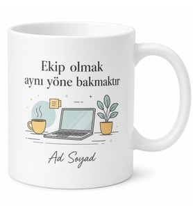 Mesai Arkadaşına Hediye Ofis Temalı Baskılı Porselen Kupa Bardak Hediye