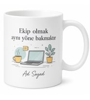 Mesai Arkadaşına Hediye Ofis Temalı Baskılı Porselen Kupa Bardak Hediye