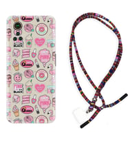 General Mobile GM 21 Pro GM 22 Pro Plus Kılıf Boyun Asklı Rasta Silikon Donut Flamingo 1415