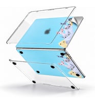 Macbook Pro Kılıf 13inç M1-M2 Sticker Kaplama Laptop Koruyucu A2338 ile Uyumlu Animal03 Açık Yeşil
