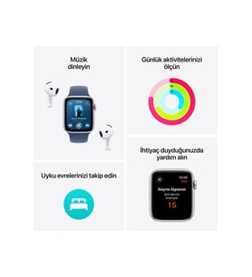 Apple Watch SE GPS 40mm Yıldız Işığı Alüminyum Kasa + Göl Yeşili Spor Loop - OUTLET