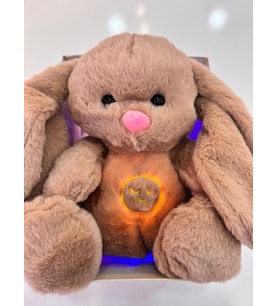 30Cm Nefes Alan Uyku Arkadaşı  Sesli Işıklı Kulakları Hareketli Yumuşacık Peluş Sevgili Hediye (Kahverengi)