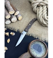 Outdoor Bıçak Piknik Çakısı Kamp Bıçağı 23 cm Sivri Kilitli Deri Kılıf Hediyeli Venge Ağacı Saplı Katlanabilir Çakı Hediyelik Eşya