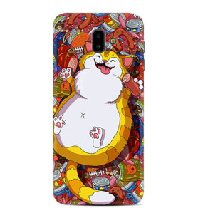 Samsung J6 Plus J7 Prime J7 Pro M20 Kılıf Desenli Silikon Tombul Kedi 1739