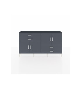 Arges Konsol 3 Raflı 4 Çekmeceli 4 Kapaklı 176x30x99 Antrasit-Antrasit