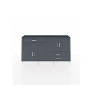 Arges Konsol 3 Raflı 4 Çekmeceli 4 Kapaklı 176x30x99 Antrasit-Antrasit
