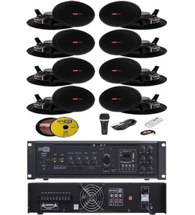 Lastvoice Black Maxx Paket-4 Tavan Hoparlörü ve 6 Bölgeli Anfi Ses Sistemi Paketi (Full Set)