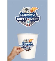 Uzay Temalı Sticker (Etiket) 20'li * Yapışkanlı Kağıt