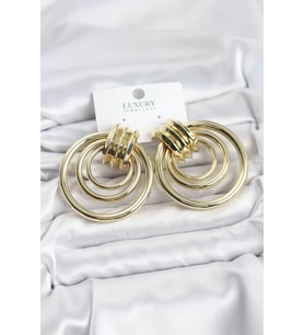 Pirinç Gold Renk Halka Model Vintage Kadın Küpe - TJ-BKP11629
